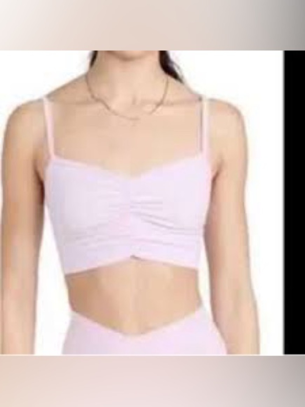 l*space Pale Pink Ruched Crop Top with Gold Plate